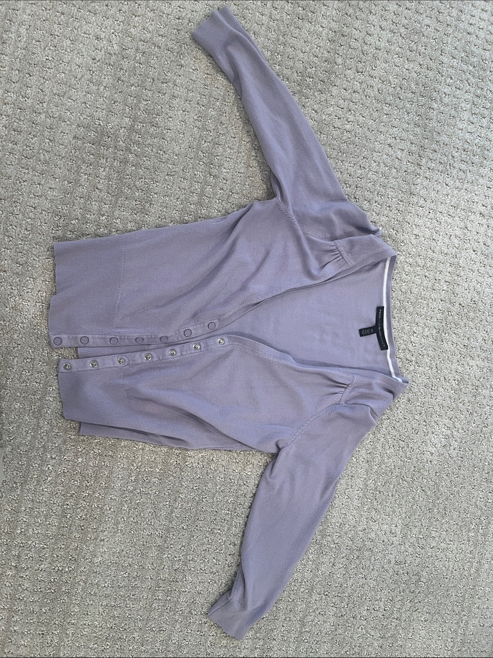White House Black Market Lavender Button-Front Cardigan